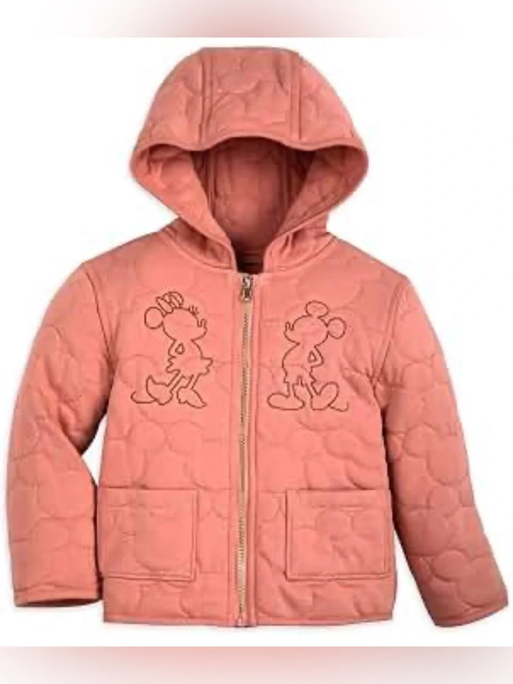 DISNEY Pink Quilted Mickey Hooded Jacket - 5-6Y